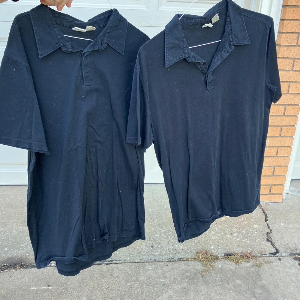 2 Black Merona Cotton Polos